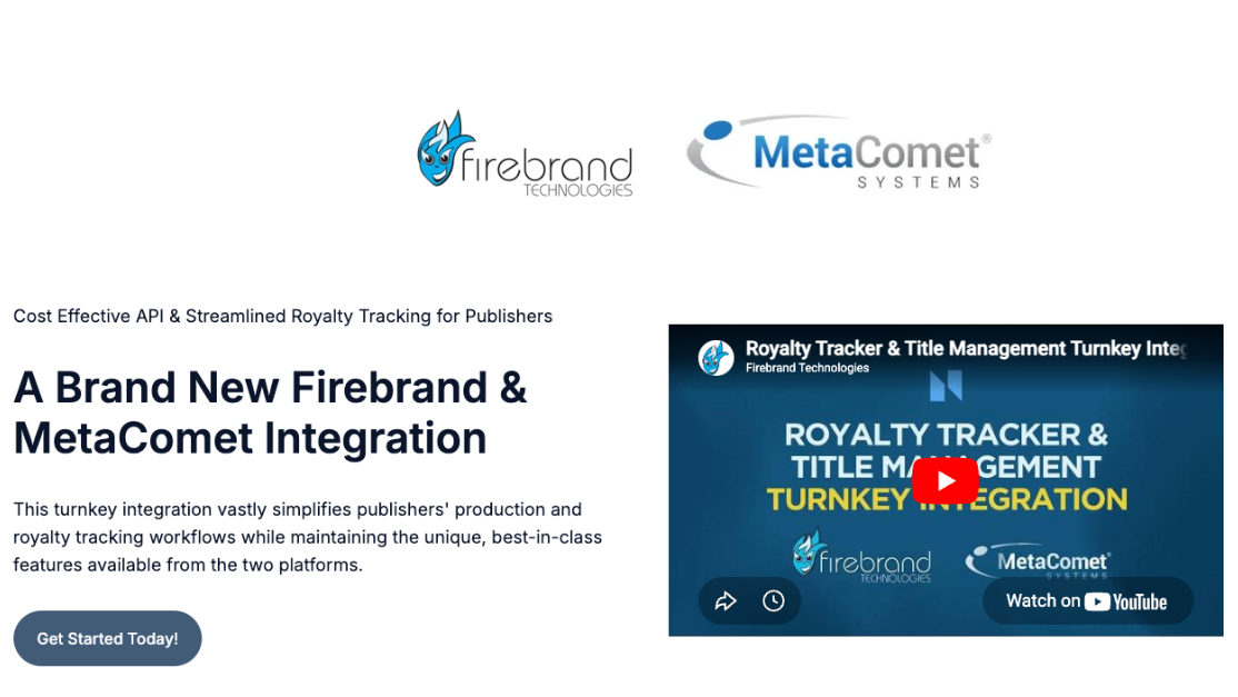 Firebrand Technologies and MetaComet® Systems Announce Turnkey Data Integration Between Title Management and Royalty Tracker